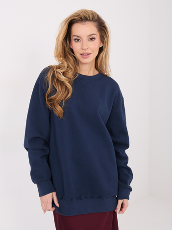 Granatowa bluza basic z okrągłym dekoltem