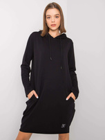Czarna sukienka z kapturem Aldila