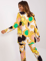 Hurt Czarno-beżowa damska marynarka z printem 