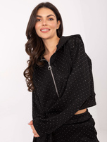 Czarny komplet z rozpinaną bluzą RUE PARIS 