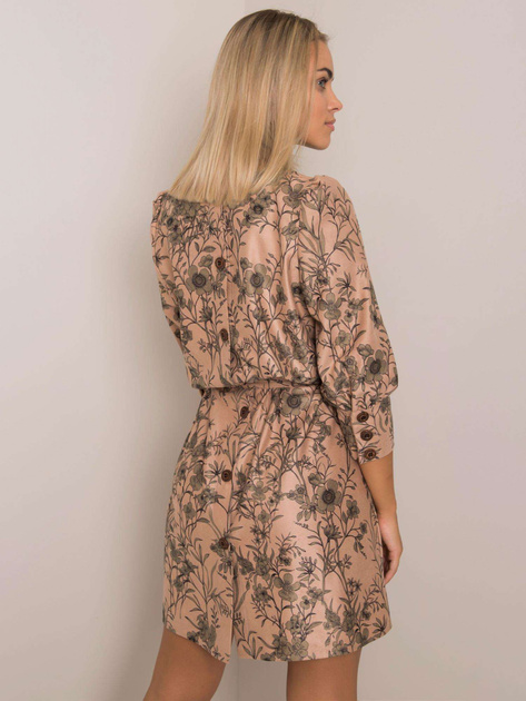 Beżowo-zielona sukienka Alissia