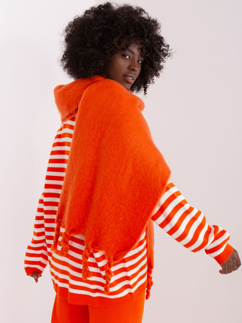 Hurtownia Pomarańczowy zimowy szal damski