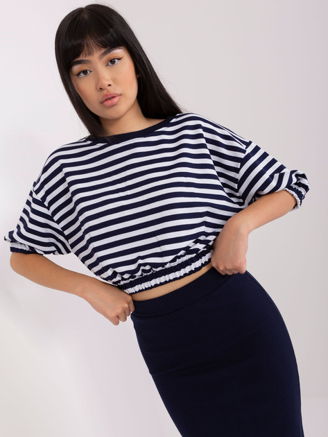 Hurt Granatowy damski komplet casualowy z bawełny