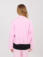 Jasnoróżowa sztruksowa kurtka z kołnierzem RUE PARIS 
