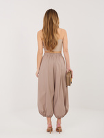 Ciemnobeżowe luźne spodnie parachute RUE PARIS 