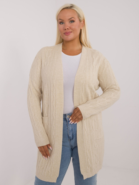 Hurt Jasnobeżowy kardigan plus size 
