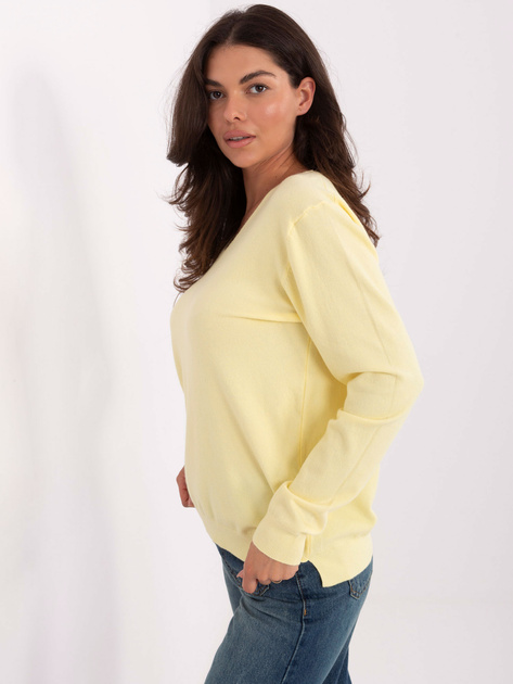 Jasnożółty damski sweter z domieszką modalu