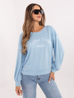 Jasnoniebieska bluza oversize z miękkiego materiału RUE PARIS 