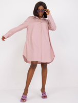 Brudnoróżowa koszula damska z ozdobnymi guzikami Noelle