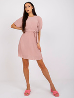Dirty pink dress with ruffles Mathilde