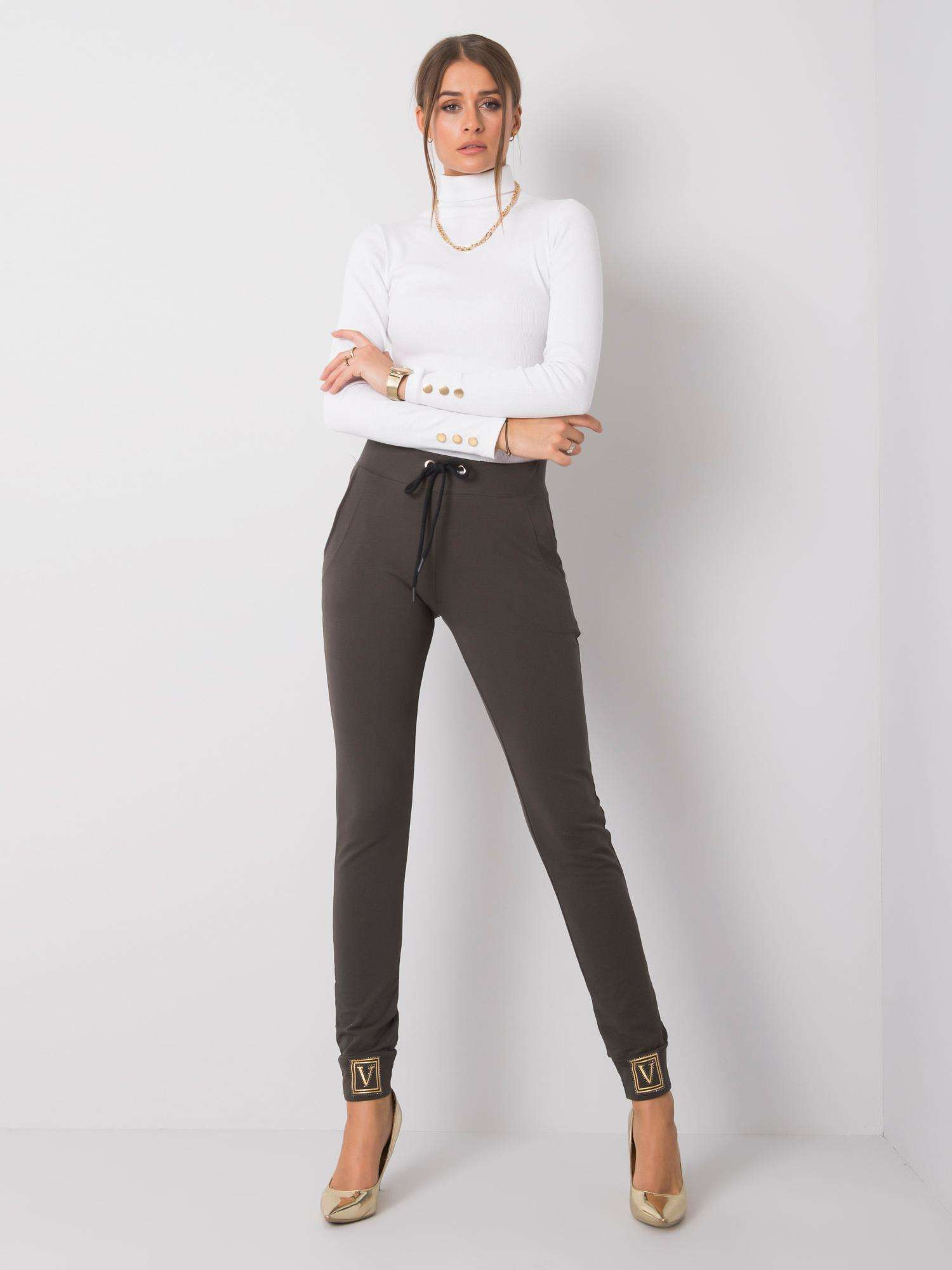 Ciemne khaki spodnie Giulianna 