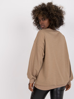 Ciemnobeżowo-złota dresowa bluza bez kaptura oversize Damiette