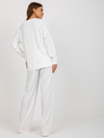 Hurt Ecru prążkowany komplet casualowy o kroju oversize