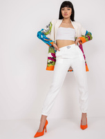 Białe spodnie z materiału bez zapięcia