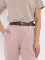 Hurt Brudnoróżowe dresowe spodniet z długimi ściągaczami