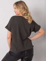 Ciemna khaki bluzka plus size Mavis
