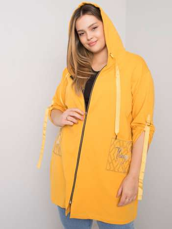 Żółta bluza plus size na suwak Zurich