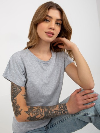 Hurt Szary melanżowy klasyczny t-shirt basic z bawełny