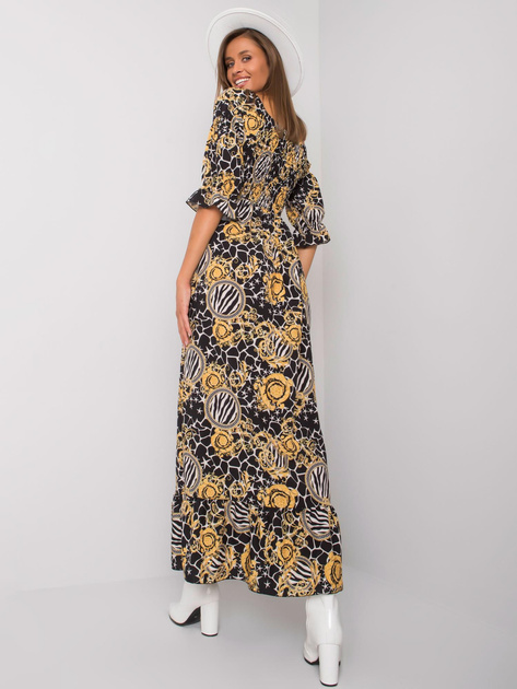 Czarno-żółta wzorzysta sukienka Bevelyn