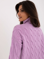 Hurtownia Liliowy damski sweter golf o kroju oversize