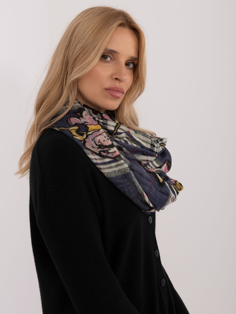 Hurtownia Granatowa damska chusta w kratę