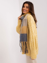 Hurtownia Camelowo-szary szal z frędzlami