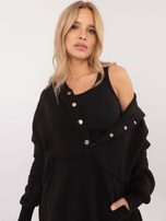 Hurt Czarny damski komplet basic o kroju oversize