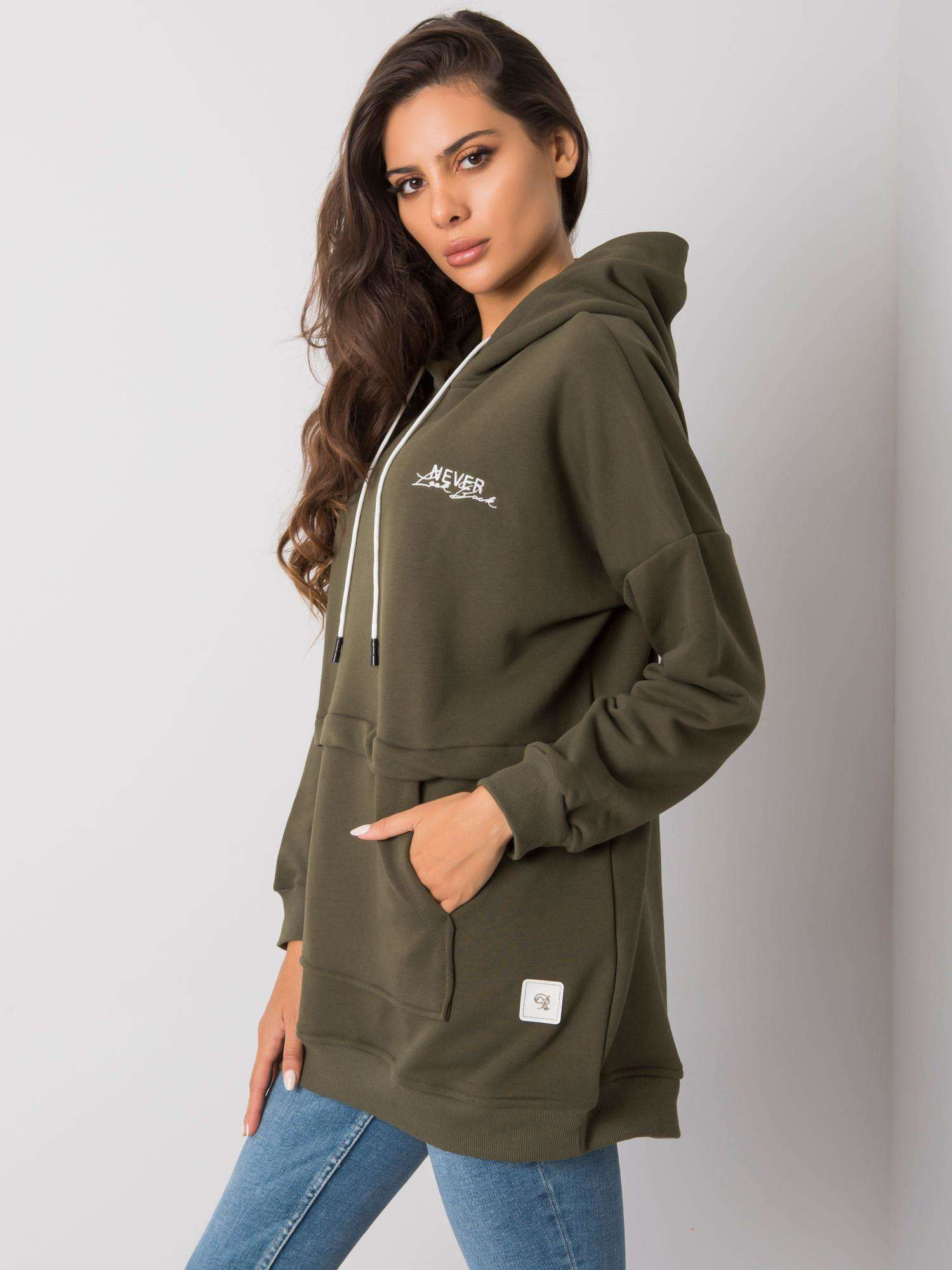 Khaki bluza z kapturem Edna