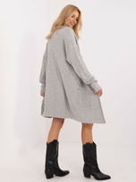 Hurtownia online Szary damski kardigan z kieszeniami