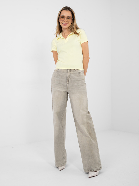 Jasnożółta dopasowana koszulka typu polo