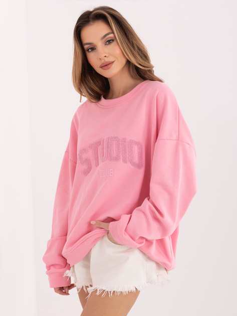 Pastelowa różowa dresowa bluza z bawełny