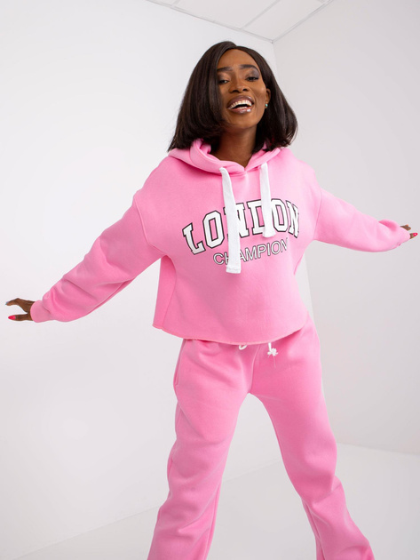 Różowy komplet dresowy z kapturem Laraina