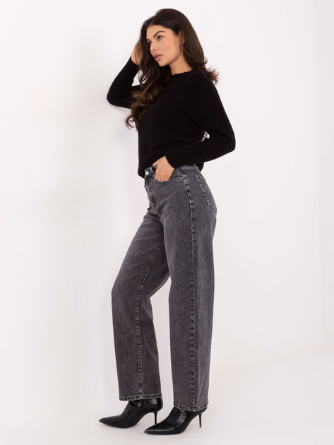 Czarny klasyczny sweter z okrągłym dekoltem