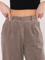 Fango sztruksowe spodnie ze zwężaną nogawką RUE PARIS 