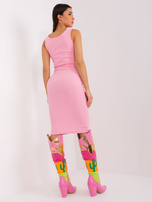 Hurt Różowy damski komplet basic z krótką bluzką 