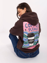 Ciemnobrązowa damska bluza z kapturem SUBLEVEL