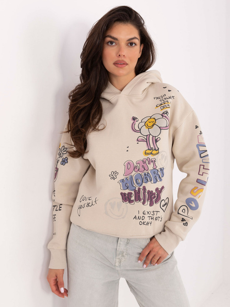 Beżowa dresowa bluza z kapturem SUBLEVEL