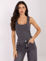 Grafitowy top basic bez rękawów SUBLEVEL