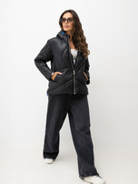 Black winter jacket with contrasting lining SUBLEVEL.