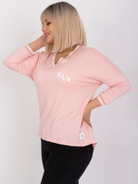 Svetlorozová asymetrická blúzka plus size Marianna.