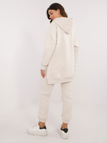 Hurt Jasnobeżowy melanżowy dresowy komplet basic