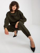 Hurtownia Khaki dwuczęściowy komplet dresowy z napisami