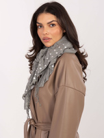 Szara damska chusta z frędzlami 
