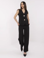 Czarny elegancki komplet damski z kamizelką