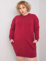 Bordova obleka plus size Ariadne.
