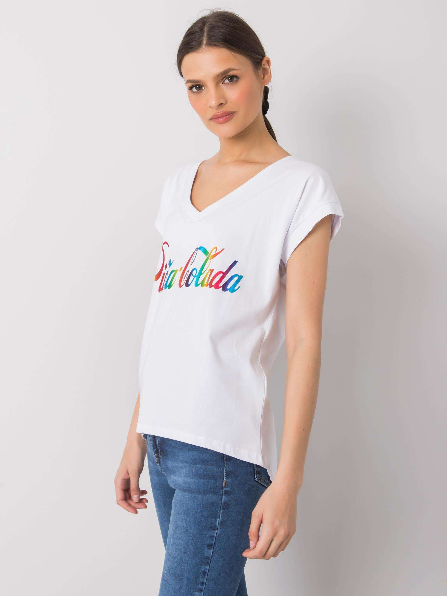 Biały t-shirt z nadrukiem Hollis