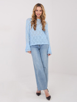 Jasnoniebieska bluzka z rękawem typu dzwon