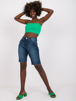 Ciemnoniebieskie damskie szorty jeansowe z bawełny SUBLEVEL