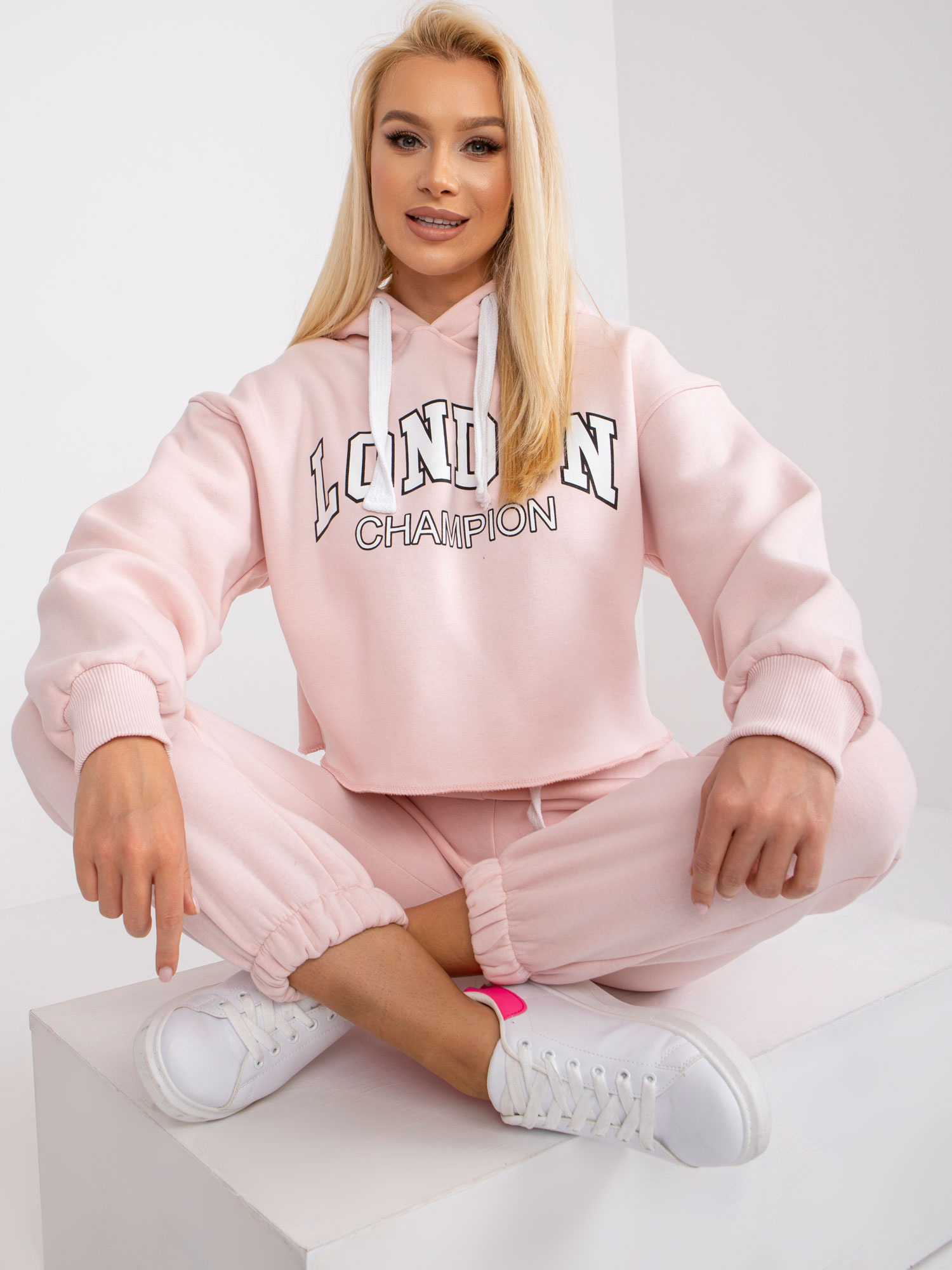 Women's Light Pink Sweatshirt Set Laraina