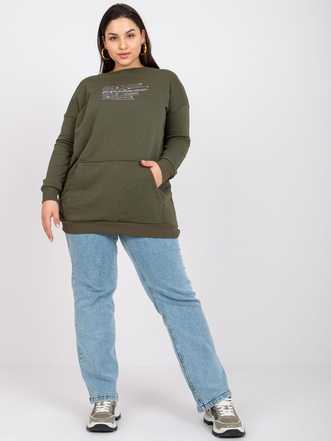 Khaki dresowa bluza plus size kangurka Desiree